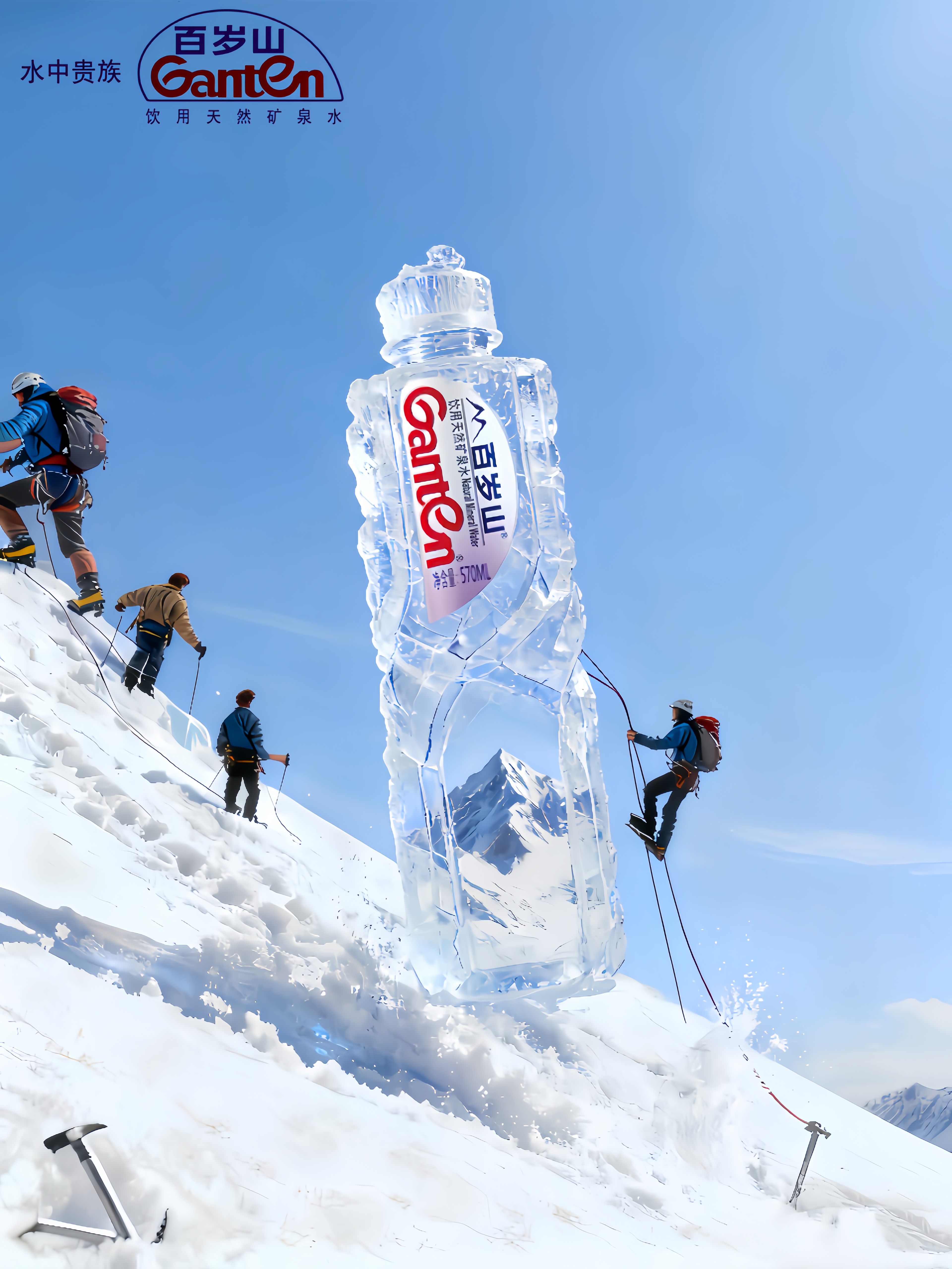 《雪域泉动：百岁山的冰境活力》